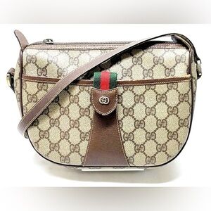 Gucci Sherryline PVC Leather Brown Crossbody Bag